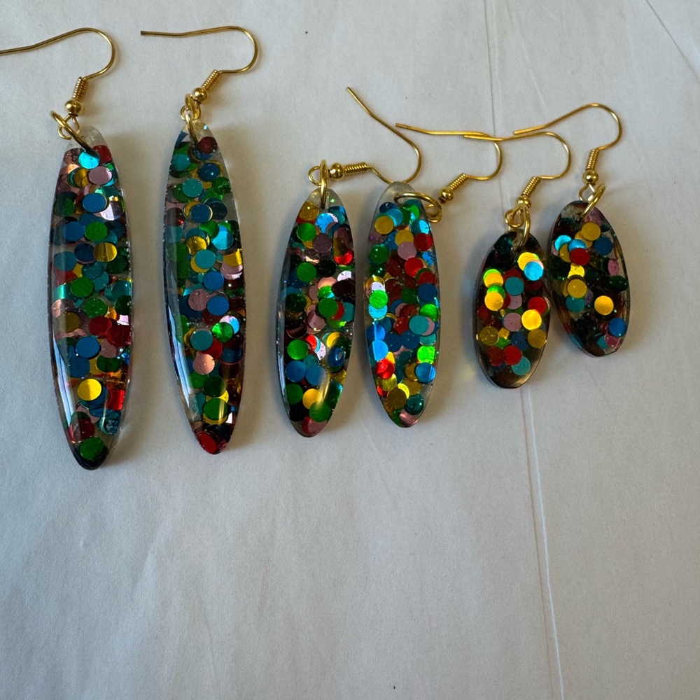 Colorful Sequin Drop Earrings Set